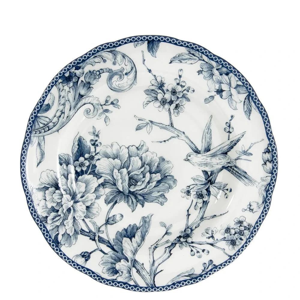 Prato para Sobremesa de Porcelana Jardin Bleu 23cm 6pçs