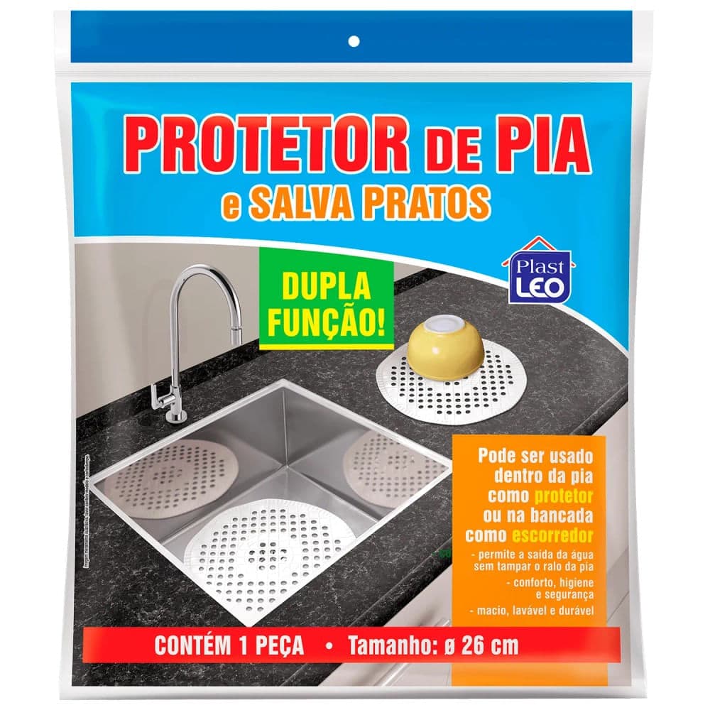 Protetor de Pia Redondo 26cm Transparente - Plast Leo