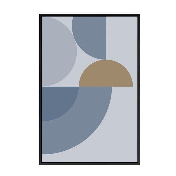 Quadro Curvas Abstratas sem Vidro Azul 60x40x10 II Tropical