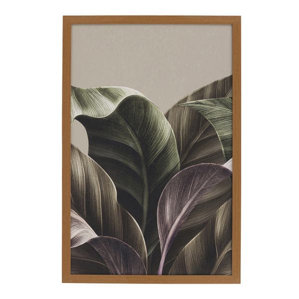 Quadro Decorativo Folhagem 2 Bege com Vidro 40x60cm Arte Própria