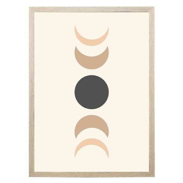 Quadro Decorativo Madeira e Papel Zen Natural com Moldura 70x50cm