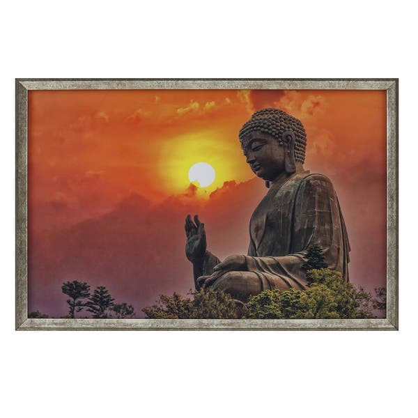 Quadro Místico Buda Dourado com Vidro 40x60cm Arte Própria