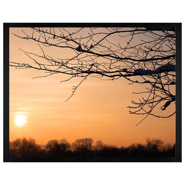 Quadro Pôr-do-Sol Árvore Preto com Vidro 40x50cm Arte Própria