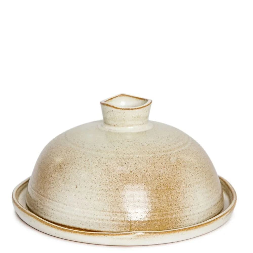 Queijeira de Cerâmica Off White 22x11cm