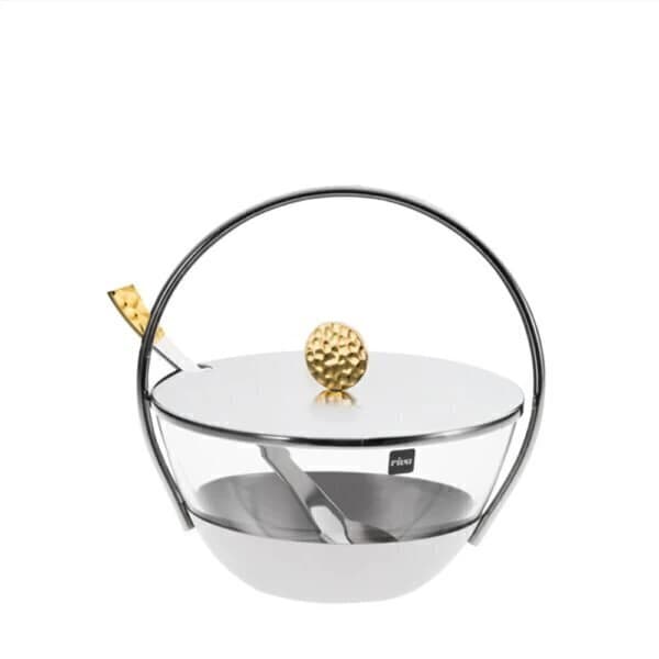 Queijeira Milena NOCC com Colher e Detalhes em Ouro 24K Riva