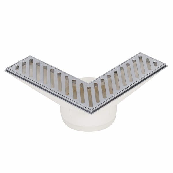 Ralo de Canto de Banheiro 21x21cm ABS Cromado Triangular Plastilit