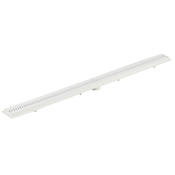 Ralo Linear de Banheiro 7,3x94,3cm PVC Branco Retangular Tigre