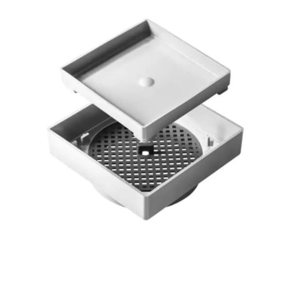 Ralo Linear Oculto Clean Invisível Quadrado 10cm Branco Estrela