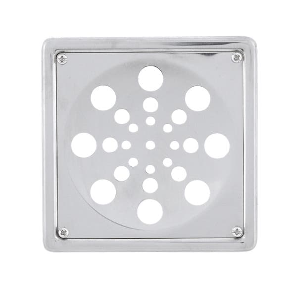 Ralo Simples de Banheiro 10x10cm Aço Inox Cromado Quadrado Equation