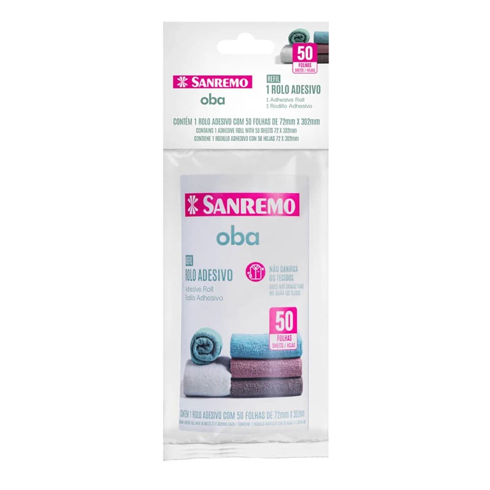 Refil Rolo Adesivo 50 Folhas - Sanremo