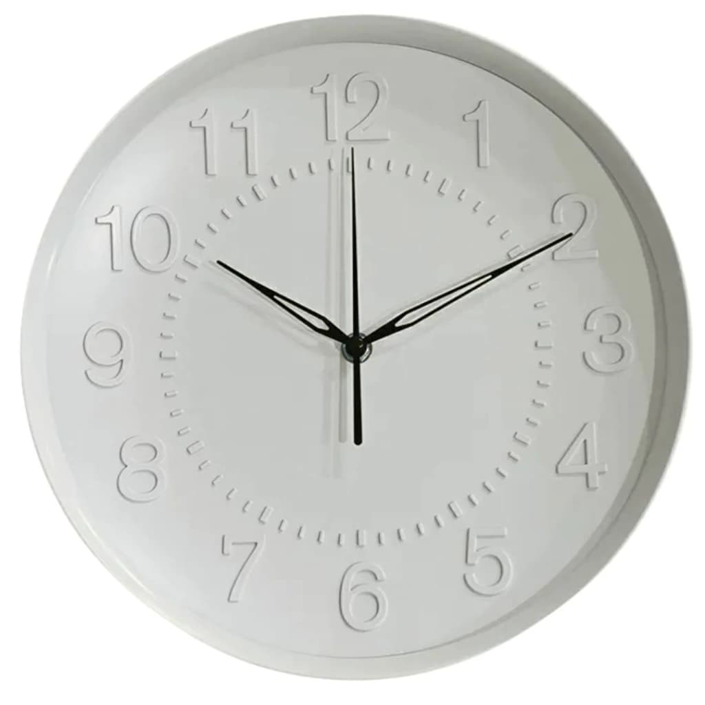 Relógio de Parede de Vidro Branco 29cm