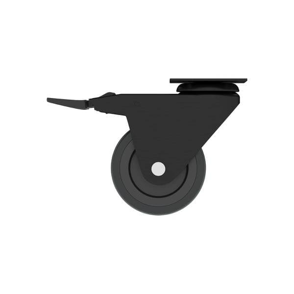 Rodízio de Plástico com Freio Preto 50mm até 40kg Standers