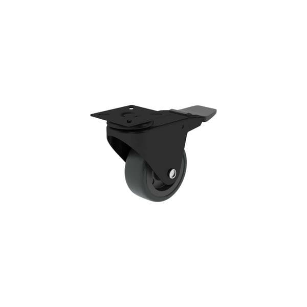 Rodízio de Plástico com Freio Preto 75mm até 60kg Standers