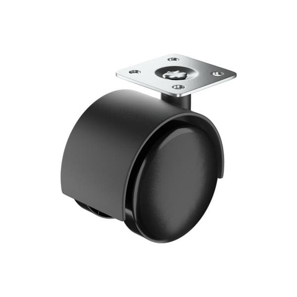 Rodízio de Plástico sem Freio Preto 50mm até 40kg Standers