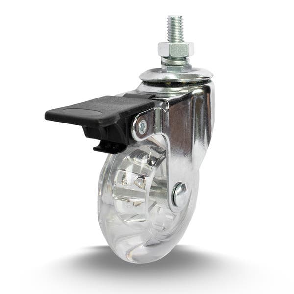 Rodízio de Silicone com Freio Cristal 75mm até 50kg Colson