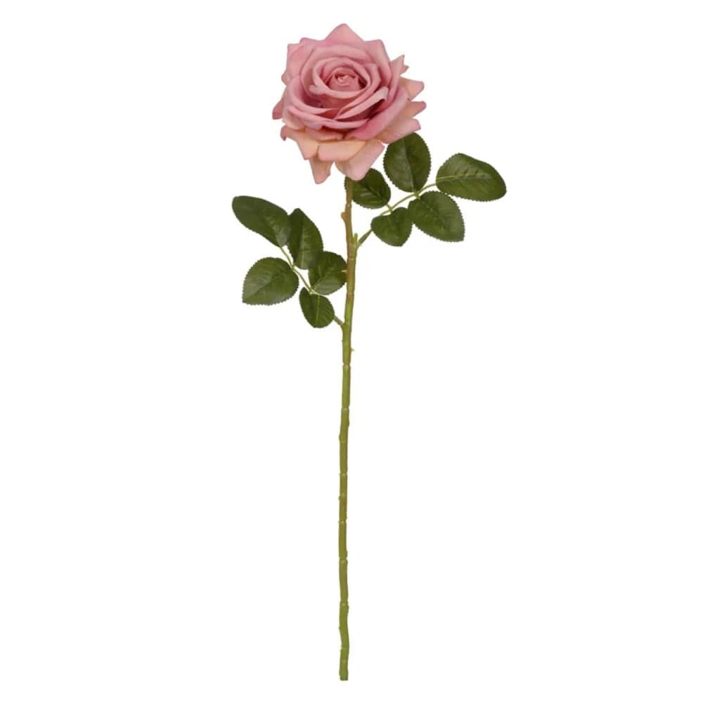 Rosa Outono Aveludada Artificial Haste 60cm - Florarte