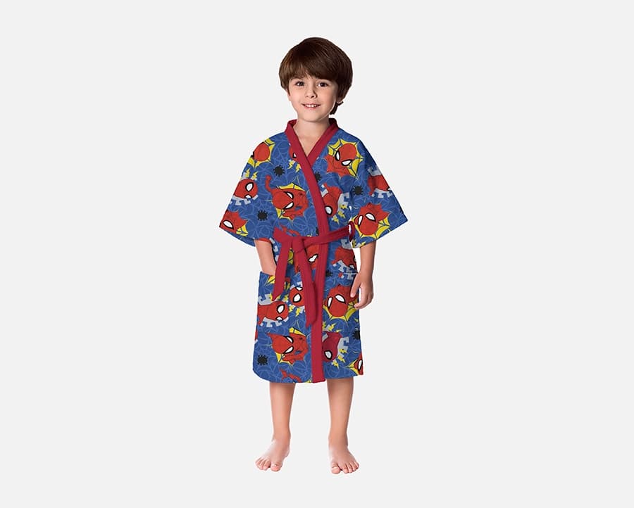 Roupão de Banho Lepper Spider Man - Tamanho P - 02 a 07 Anos