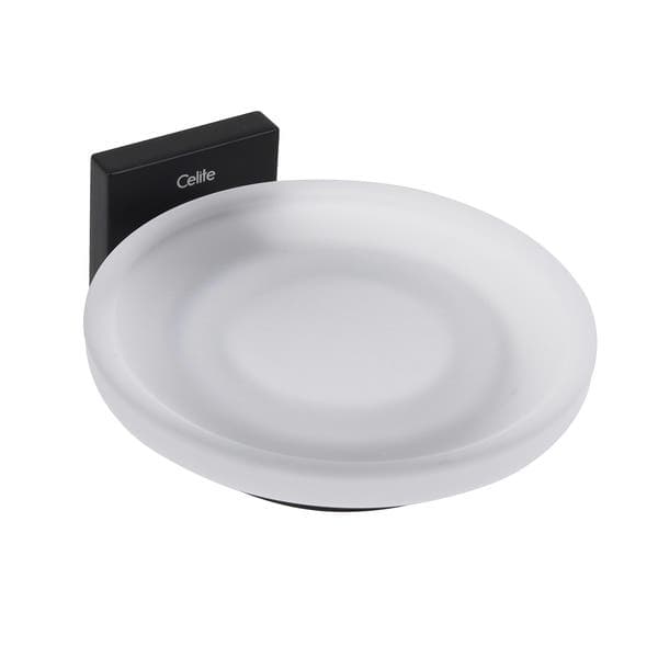 Saboneteira de Parede Cilíndrica Metal Preto Matte Up Celite