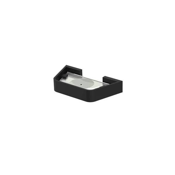 Saboneteira de Parede Retangular Metal Preto Essence Fani