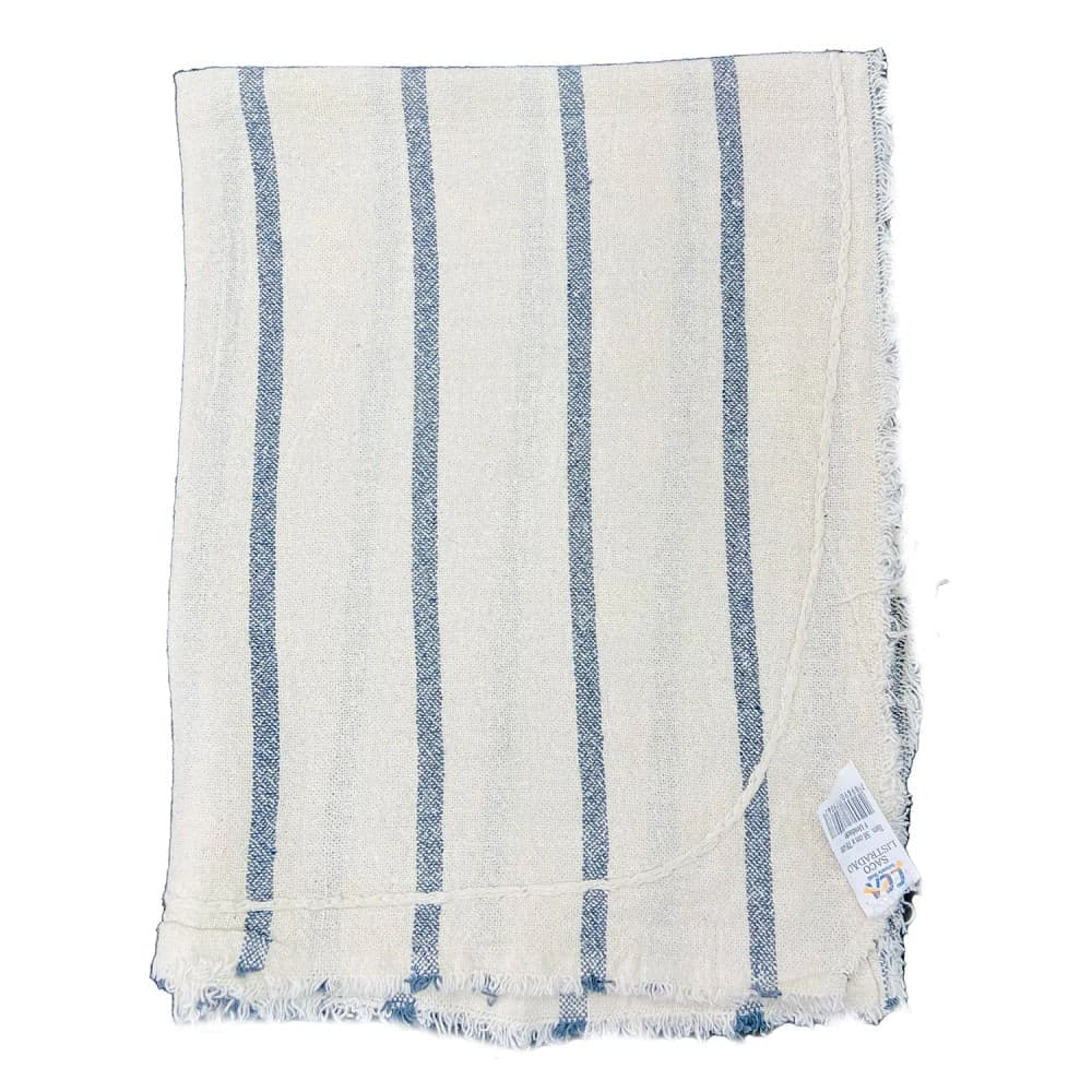 Saco Listrado 58x78cm Azul e Cinza - Cca Textil