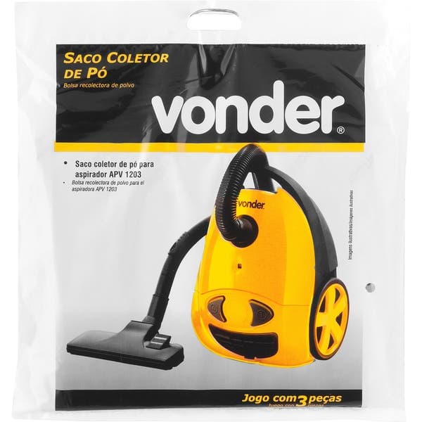 Saco para Aspirador Serve para APV1203 3 peças Vonder