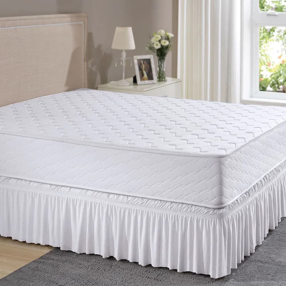 Saia para Cama Queen Fixa Fácil Branca - Hedrons