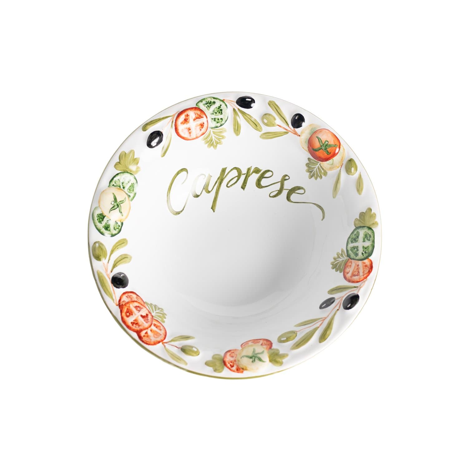 Saladeira em Cerâmica Alto Relevo Caprese 25 cm
