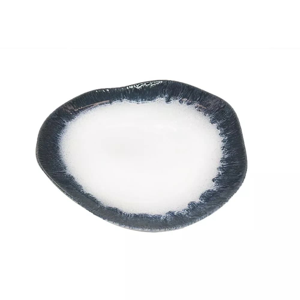 Saladeira Em Porcelana Branca e Azul 32,5 cm