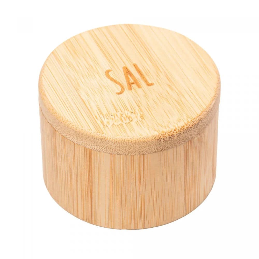 Saleiro Redondo de Bambu com Tampa 9x6cm - Lyor