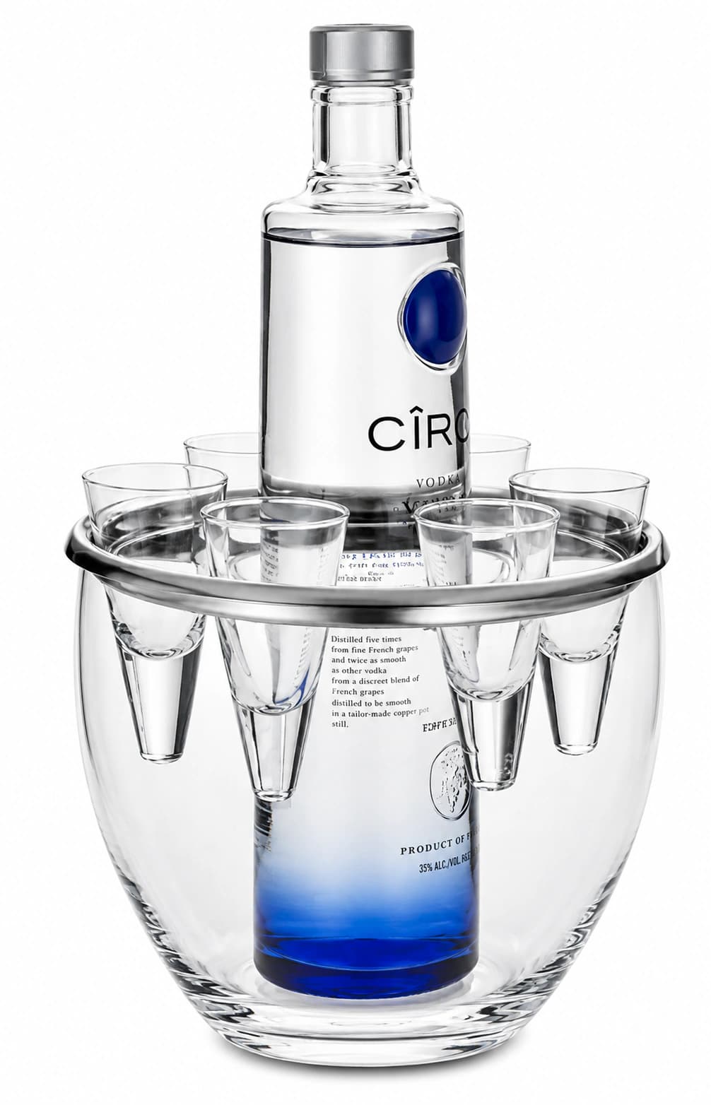 Serviço para Vodka Soave com 6 Copos Inox Riva — Única