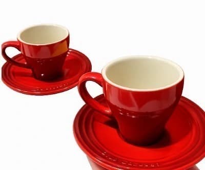 Set 2 Canecas 200ml com Pires Vermelho Le Creuset — Única