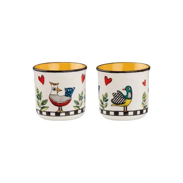 Set 2 Copos Espresso Nbc 90ml Amarelo Cocorico - Egan Italy