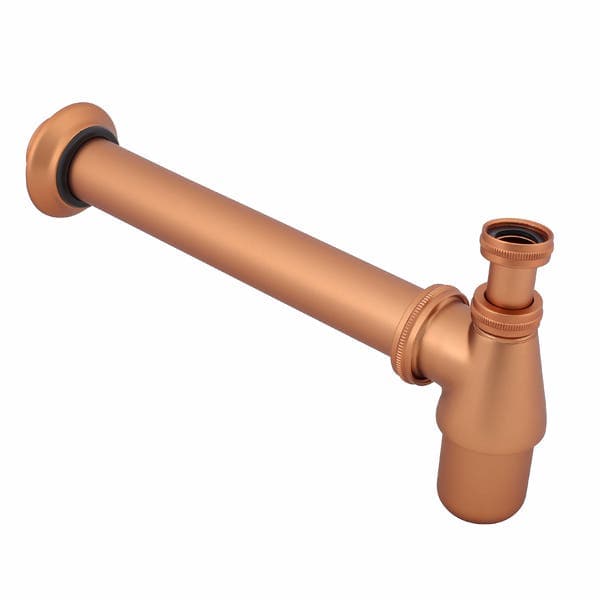 Sifão com Copo para Banheiro Rose Gold 1" e 1x1.1/2" 30cm Fani