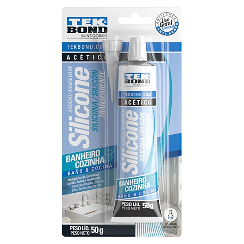 Silicone Acético Banheiro Cozinha 50g - Tekbond
