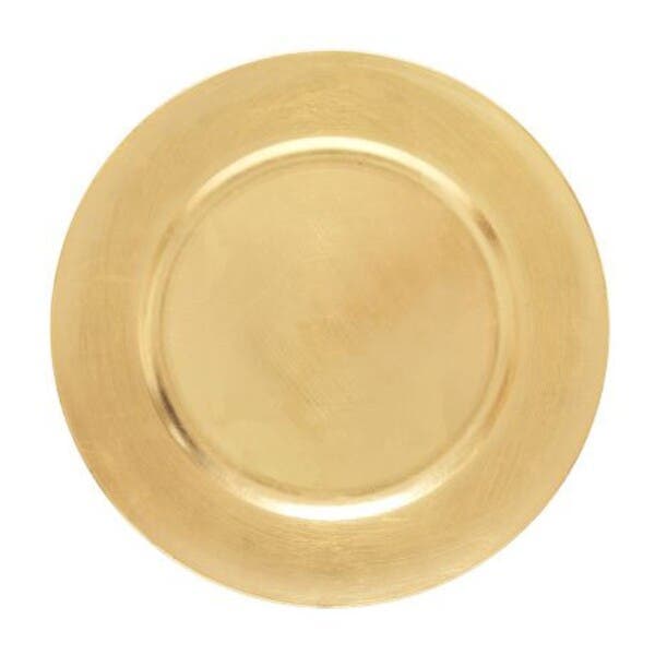 Sousplat Redondo Basic Plástico Gold 33cm 1 Peça Copa & Cia