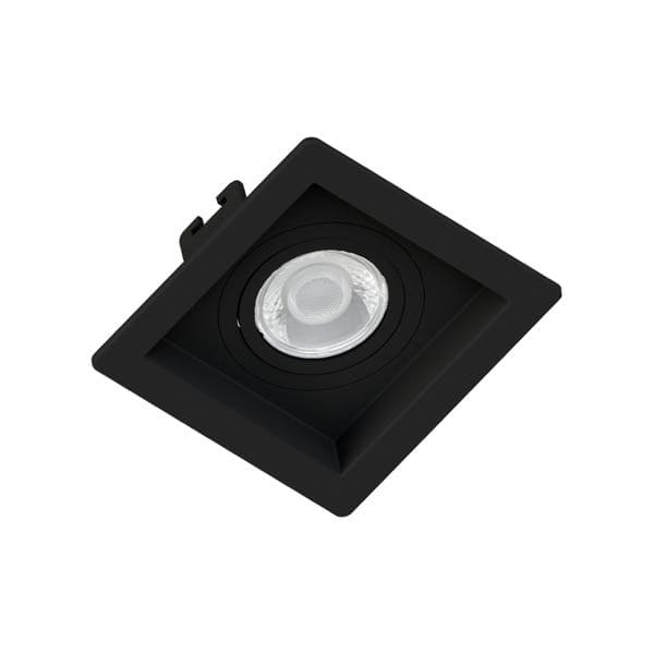 Spot de Embutir Recuado Quadrado Dicroica Preto Save Energy