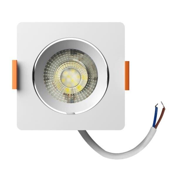 Spot Embutir Led Quadrado 3W Luz Branca LLUM Bronzearte Easy Branco