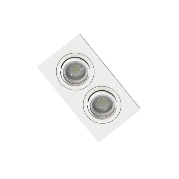 Spot Embutir Retangular 2 Lâmpadas MR11 Save Energy Branco