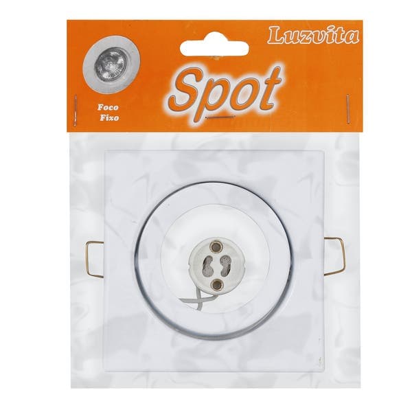 Spot Quadrado Branco de Embutir 1 Lâmpada Ar70 Luz Vita