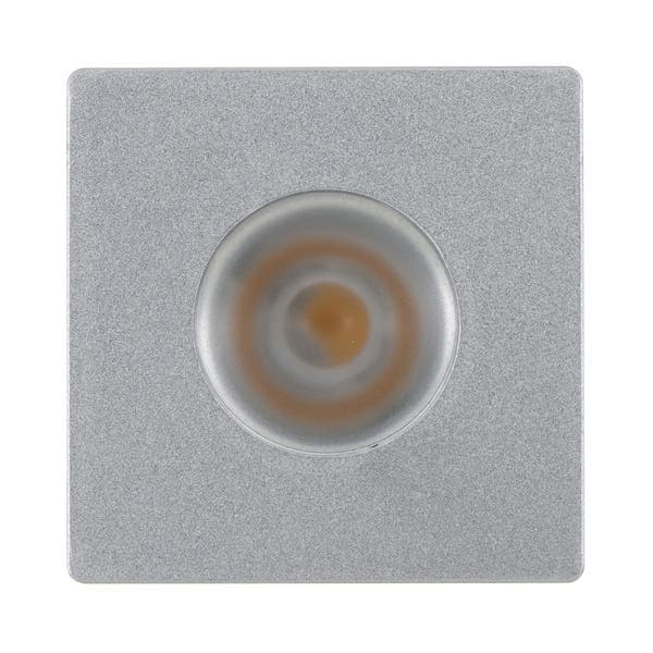 Spot Quadrado Prata de Embutir LED 1W Luz Amarela Luminatti Bivolt