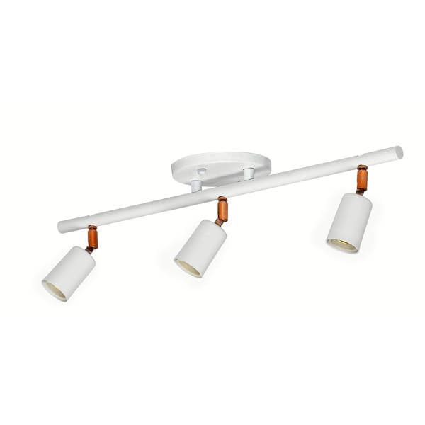 Spot Sobrepor Retangular 3 Lâmpadas Inspire Cloche Branco e Cobre