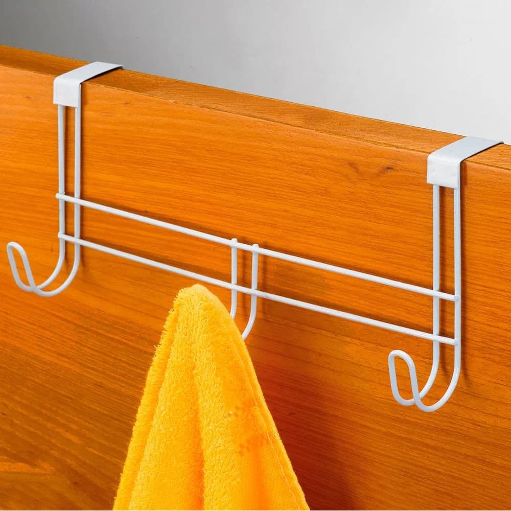 Suporte para Porta Emborrachado com 3 Ganchos Branco - Arthi