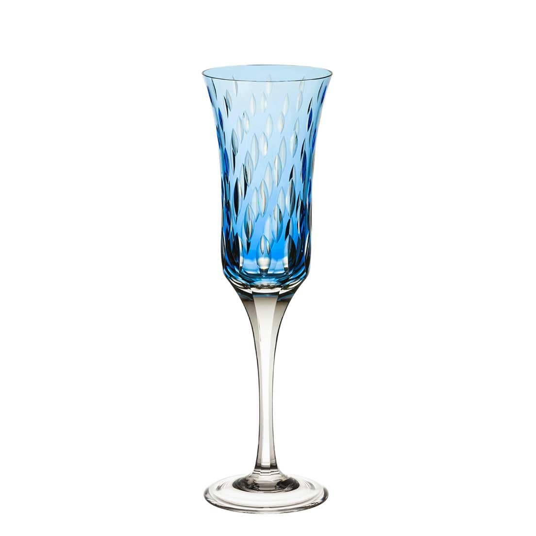Taça de Cristal para Champagne Strauss Azul Claro 190 ml