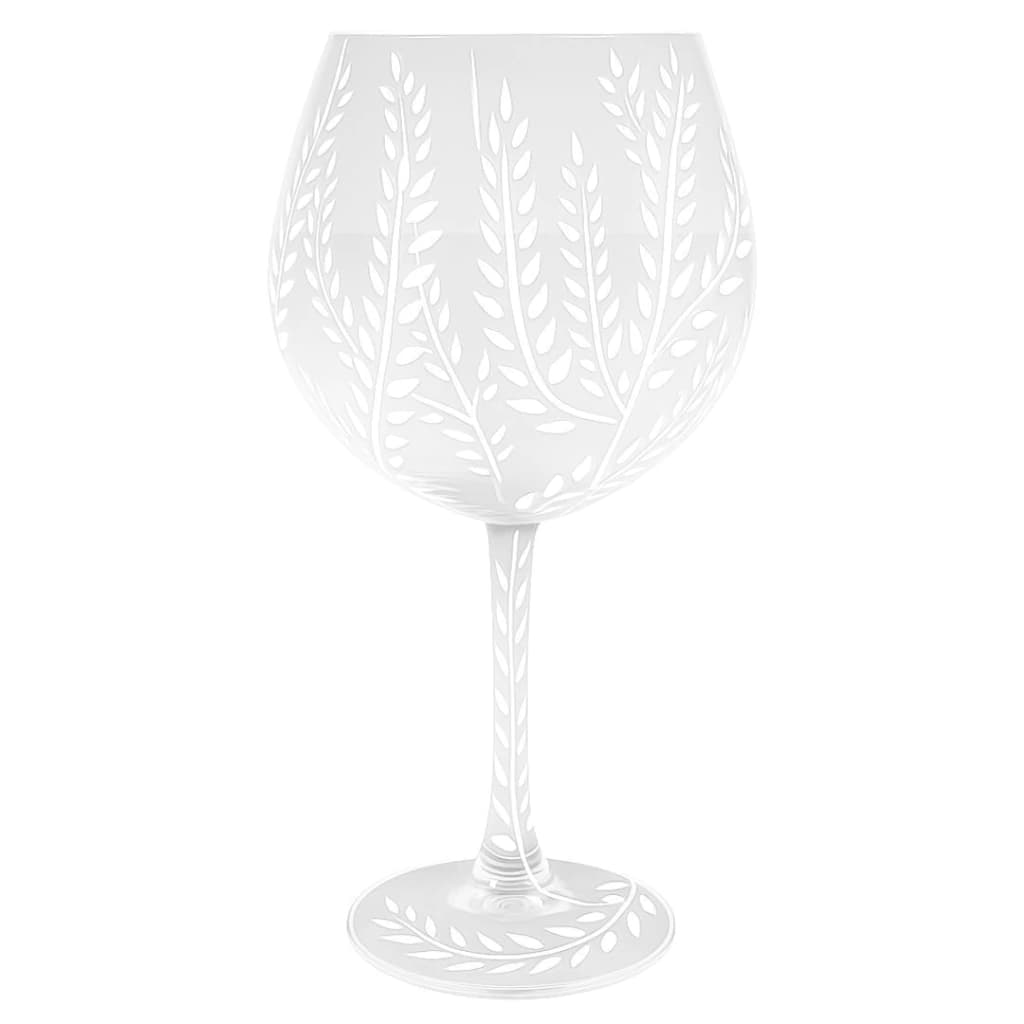 Taça de Cristal Pintada a Mão Auguri Casa Leaf 850ml