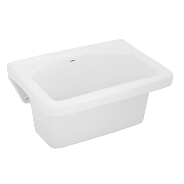 Tanque 20L 26,5x53x37,5cm Branco Esmaltado Louça Brilhante Celite