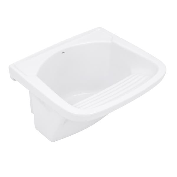 Tanque 38L 34,2x60x52cm Branco Esmaltado Louça Brilhante Celite