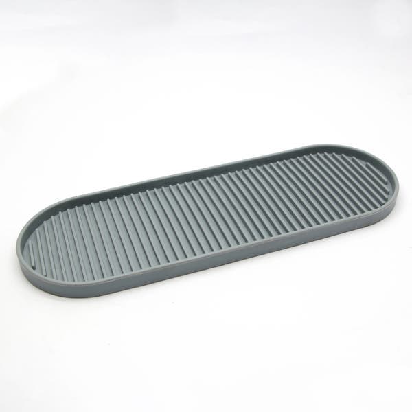 Tapete Organizador de Pia P Silicone Cinza Eleki Delinia