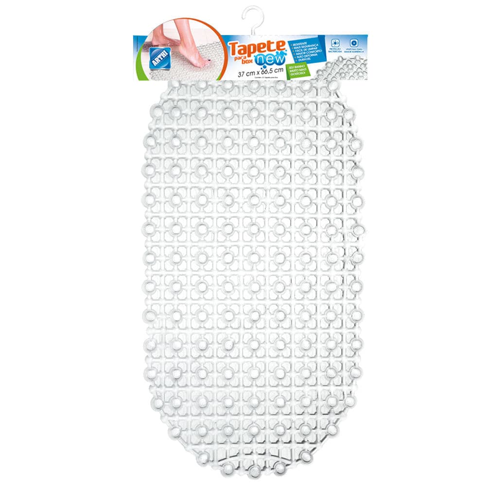Tapete para Box Antiderrapante Oval 65cm Transparente - Arthi