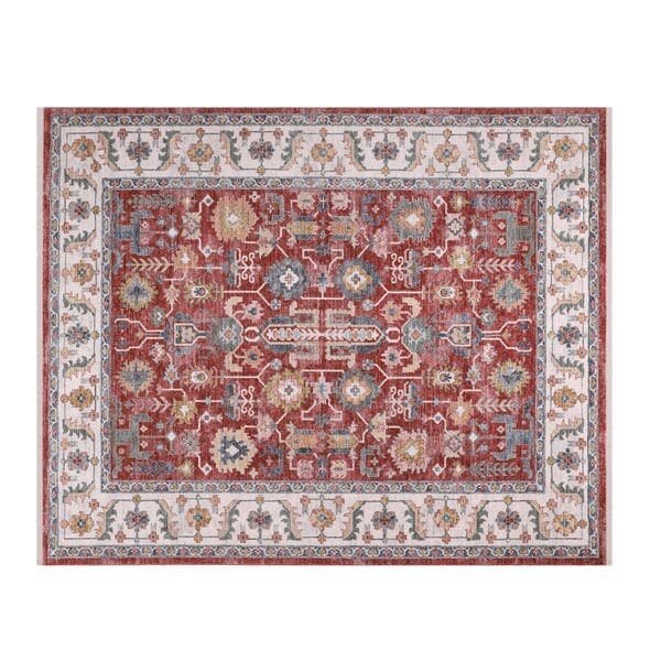 Tapete Retangular 1,4x2m Edantex Coliseo Vermelho e Cinza