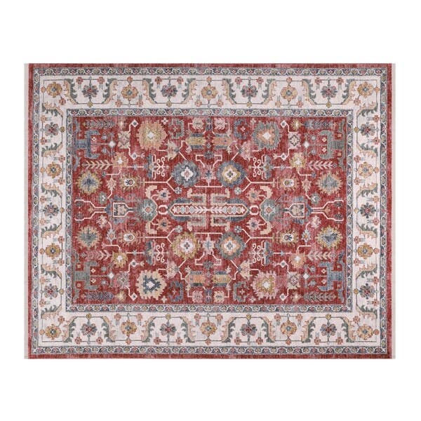 Tapete Retangular 2x2,5m Edantex Coliseo Vermelho e Cinza